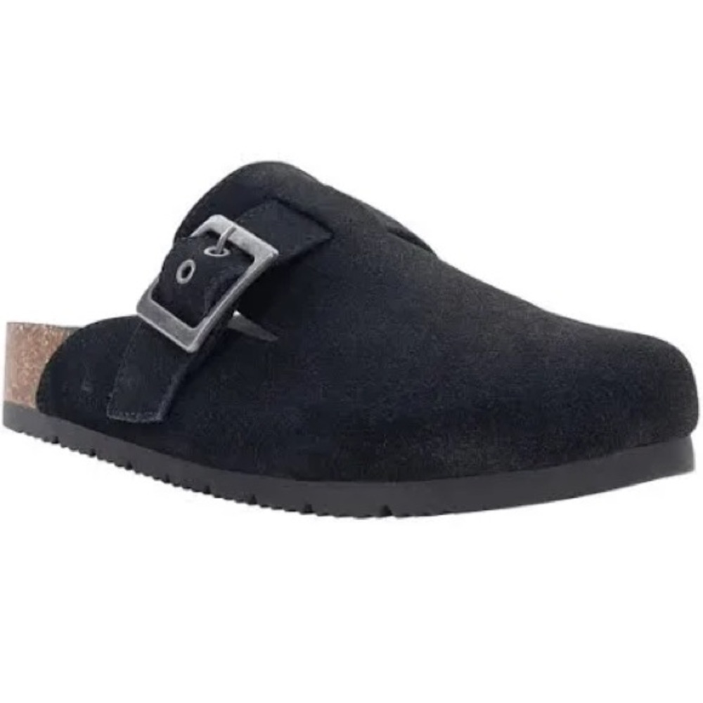 Staheekum Women Crescent Slip-on Buckle Clogs Shoes, Black, Size 6